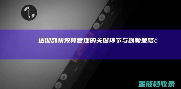 《透彻剖析预算管理的关键环节与创新策略》 (透彻的剖析)